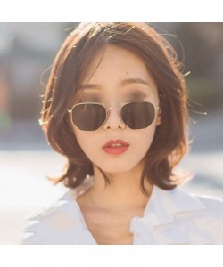 Goggle Sunglasses Women Classic Small Square Frame Alloy Glasses 2020 New Style Retro - As Shown4 - C6197Y6M0AG $24.85