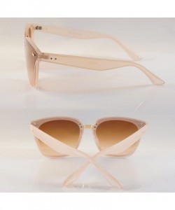Oversized Unisex Horn Rimmed Gradient Mirrored Couple Sunglasses A196 - Pink/ Brown Gr - CU18EIU0ANY $9.82