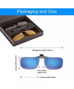 Oval Polarized Clip On Sunglasses Driving Reading 2Pack - Rectangular (Blue & Mirror) - CE18XAXY0LU $17.23