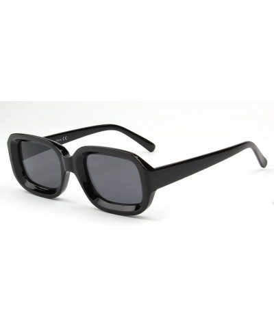 Square Women Retro Bold Square Oversized UV Protection Fashion Sunglasses - Black - C518IT4INYM $7.81