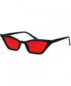 Rectangular Cateye Trapezoid Shape Sunglasses Womens Chic Fashion Shades UV 400 - Black (Red) - C618SD0NTTC $9.57