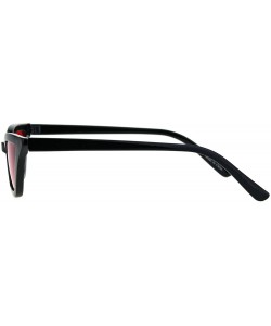 Rectangular Cateye Trapezoid Shape Sunglasses Womens Chic Fashion Shades UV 400 - Black (Red) - C618SD0NTTC $9.57