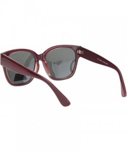 Square TAC Polarized Lens Sunglasses Womens Chic Classy Square Shades UV 400 - Burgundy (Black) - C71963RUKNZ $12.93