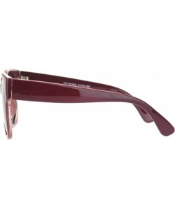 Square TAC Polarized Lens Sunglasses Womens Chic Classy Square Shades UV 400 - Burgundy (Black) - C71963RUKNZ $12.93