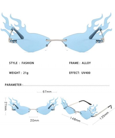 Square 2020 Fashion Rimless Sunglasses Women Fashion Driving Small Eyewear - Silver Blue - C91924D3YNK $8.13