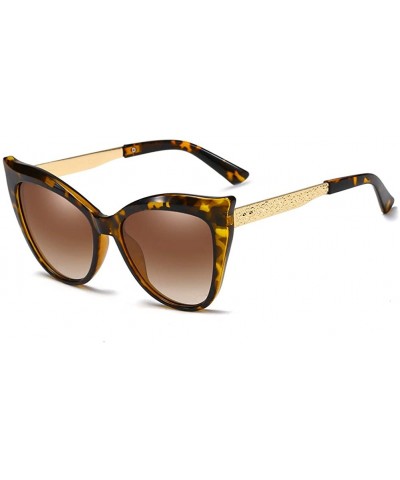Oval Women Sunglasses Retro Black Grey Drive Holiday Oval Non-Polarized UV400 - Brown - CE18R0ROIG9 $11.03