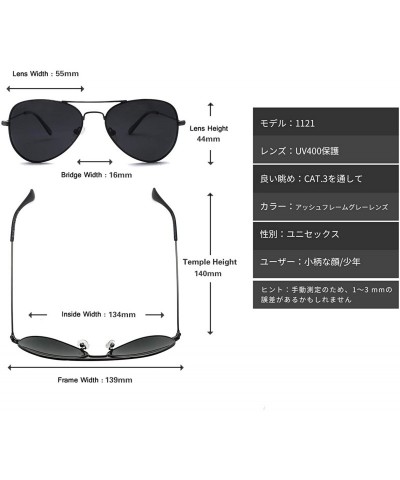 Aviator Metal Eyewear Small Face Men Women Teenager UV400 Polarized Sunglasses - Gun Metal Frame + Gray Lens - CY17YEQ7670 $4...