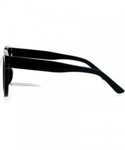 Oversized Ultra Flat Lens Unique Oversize Horn Rim Sunglasses - Black Blue - CG127A9UY7X $10.40