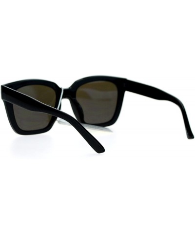 Oversized Ultra Flat Lens Unique Oversize Horn Rim Sunglasses - Black Blue - CG127A9UY7X $10.40