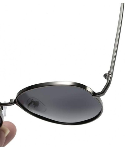 Round Sunglasses Unisex Polarized 100% UV Blocking Fishing and Outdoor Driving Glasses Round Metal Frame Retro - Tan - CR18W4...