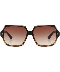 Square 2019 Retro trend rice studs classic wild unisex square brand designer sunglasses - Black Leopard - C418RLSK4A3 $17.11