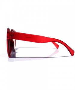 Oversized SIMPLE Round Mirrored Sunglasses for Women Oversized Style - Red - C218ZCN73KA $12.21