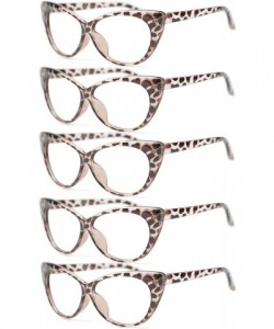 Cat Eye 3-Pair Value Pack Fashion Designer Cat Eye Reading Glasses for Womens - 5 Pairs in Leopard - CG18A5N06UK $20.02