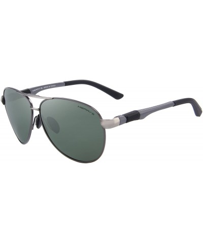 Aviator Men women Polarized Sunglasses for Men Metal Frame Driving UV 400 Lens 60mm - Gray&green - C318KC74LUZ $11.94