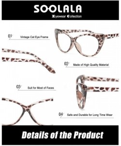 Cat Eye 3-Pair Value Pack Fashion Designer Cat Eye Reading Glasses for Womens - 5 Pairs in Leopard - CG18A5N06UK $20.02