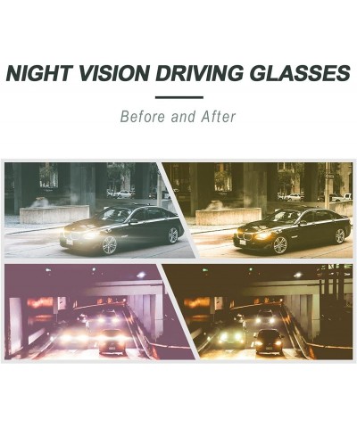 Rectangular Oversized Night-Driving Glasses for Women - Anti-glare Night-Vision Polarized Yellow Lenses Relieve Eyes Strain -...