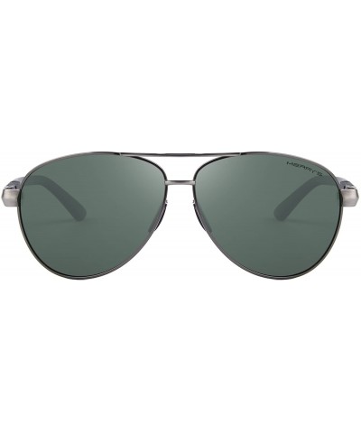 Aviator Men women Polarized Sunglasses for Men Metal Frame Driving UV 400 Lens 60mm - Gray&green - C318KC74LUZ $11.94