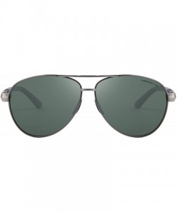 Aviator Men women Polarized Sunglasses for Men Metal Frame Driving UV 400 Lens 60mm - Gray&green - C318KC74LUZ $11.94