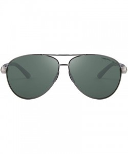 Aviator Men women Polarized Sunglasses for Men Metal Frame Driving UV 400 Lens 60mm - Gray&green - C318KC74LUZ $11.94