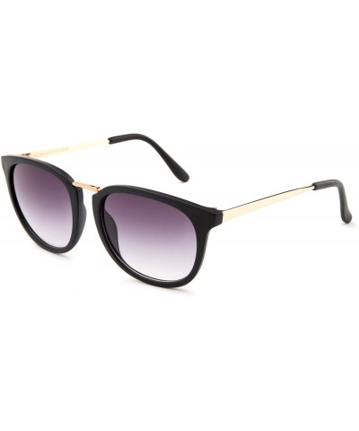 Round "Sunset" Unique Round Glasses with UV400 Mirror/Flash Lenses Fashion Sunglasses - Matte Black - C612N74ES0F $8.62