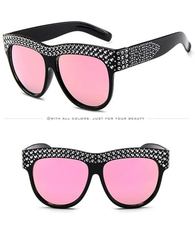 Rimless Women Men Vintage Retro Glasses Unisex Fashion Patchwork Big Frame Sunglasses - Multicolor B - C118EL4R0YH $9.19