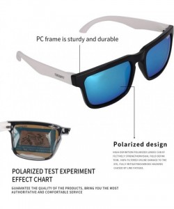 Aviator Polarized Classic Glasses Sunglasses Protective - Black/White - C318RXQL827 $26.26