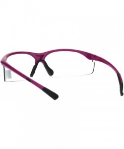 Wrap ANSI Z87+ U6 Protective Safety Glasses Clear Lens Half Rim Wrap Around - Pink - CD18RIKXY5Z $15.24