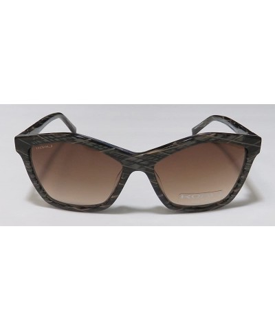 Rectangular 7858k Womens/Ladies Designer Full-rim Gradient Lenses Sunglasses/Eyewear - Gray / Black Pattern - CS18E2LUA46 $21.72