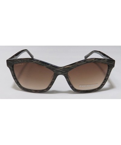 Rectangular 7858k Womens/Ladies Designer Full-rim Gradient Lenses Sunglasses/Eyewear - Gray / Black Pattern - CS18E2LUA46 $21.72