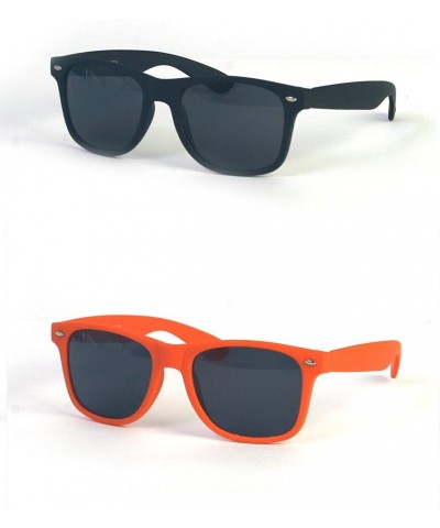 Wayfarer Wayfarer Rubber Coated Soft Feel Spring Hinge Sunglasses P714 - 2 Pcs Matteblack-smoke & Orange-smoke - CC11Y57TJSZ ...