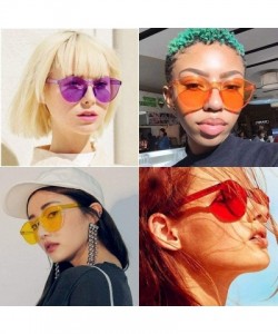 Round Unisex Fashion Candy Colors Round Outdoor Sunglasses Sunglasses - Light Orange - CX199OIDXEX $6.88