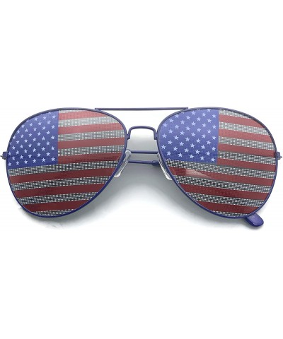 Wayfarer American Flag Aviator Sunglasses Glasses - Blue - C811AC0Y0EL $10.70