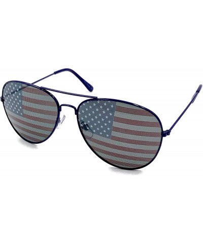 Wayfarer American Flag Aviator Sunglasses Glasses - Blue - C811AC0Y0EL $10.70