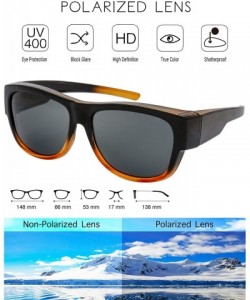Rimless High Definition Polarized Wrap Around Shield Sunglasses for Glasses - Leather Eyeglasses Case - Grey - CW18R9D3UZY $1...