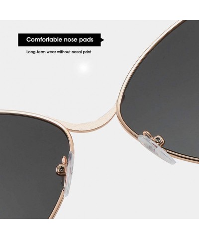 Oversized Unisex Fashion Rimless Polarized Sunglasses Lightweight UV400 Lens - Gold - CO1903YHQK5 $10.30