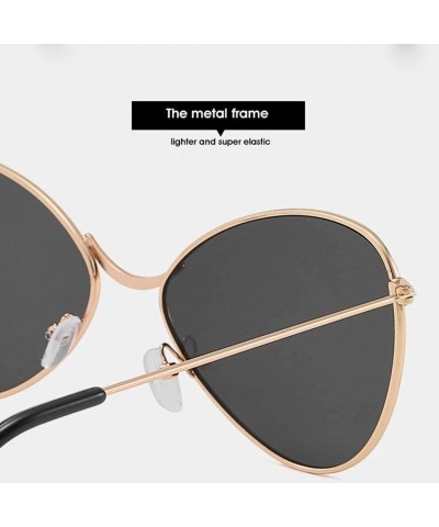 Oversized Unisex Fashion Rimless Polarized Sunglasses Lightweight UV400 Lens - Gold - CO1903YHQK5 $10.30