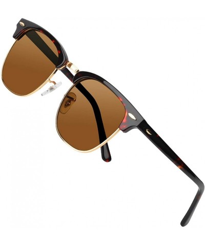 Sport Glass Lens Sunglasses for Men and Women Plank Frame Metal Hinge Fashion Driving Vintage Sun Glasses - CP1948RQ3E0 $51.56