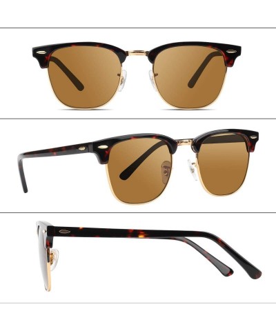 Sport Glass Lens Sunglasses for Men and Women Plank Frame Metal Hinge Fashion Driving Vintage Sun Glasses - CP1948RQ3E0 $18.37