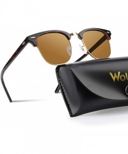 Sport Glass Lens Sunglasses for Men and Women Plank Frame Metal Hinge Fashion Driving Vintage Sun Glasses - CP1948RQ3E0 $18.37