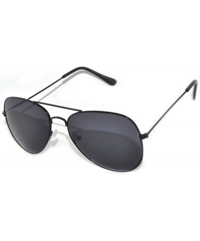 Aviator Aviator Style Sunglasses Colored Lens Metal Frame UV 400 Men Women - Black Frame Smoke Lens - CF11MK7MU4H $11.65