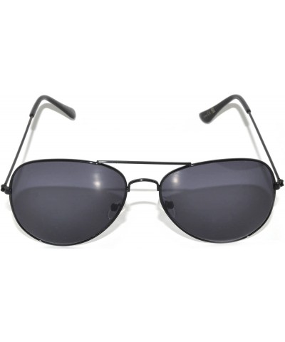 Aviator Aviator Style Sunglasses Colored Lens Metal Frame UV 400 Men Women - Black Frame Smoke Lens - CF11MK7MU4H $11.65