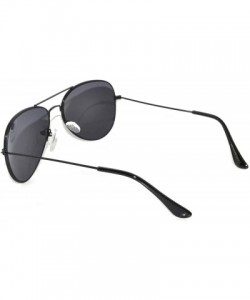 Aviator Aviator Style Sunglasses Colored Lens Metal Frame UV 400 Men Women - Black Frame Smoke Lens - CF11MK7MU4H $11.65