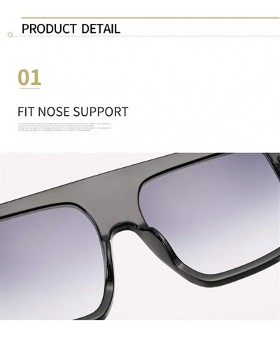 Square Trendy Square Sunglasses for Women Oversized Plastic Frame Sunglasses UV Protection - Leopard - CE190L7G4YZ $15.59