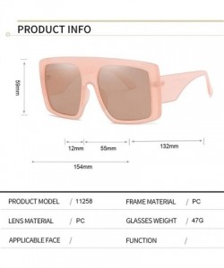 Square Trendy Square Sunglasses for Women Oversized Plastic Frame Sunglasses UV Protection - Leopard - CE190L7G4YZ $15.59