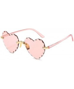 Rimless Heart Shaped Sunglasses for Women Rimless Gradient Lens Sun Glasses Eyeglasses UV400 - White Pink Lens - C21902U483G ...