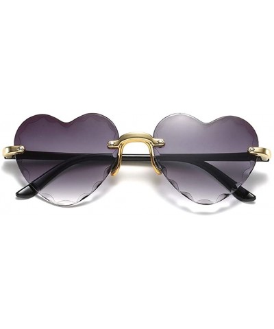 Rimless Heart Shaped Sunglasses for Women Rimless Gradient Lens Sun Glasses Eyeglasses UV400 - White Pink Lens - C21902U483G ...