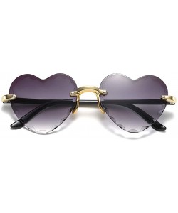 Rimless Heart Shaped Sunglasses for Women Rimless Gradient Lens Sun Glasses Eyeglasses UV400 - White Pink Lens - C21902U483G ...