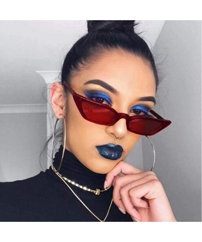 Cat Eye 2020 Fashion Vintage Sunglasses for Women Cat Eye Small Frame Retro Sunglasses UV400 Eyewear for Ladies - Red - CH196...