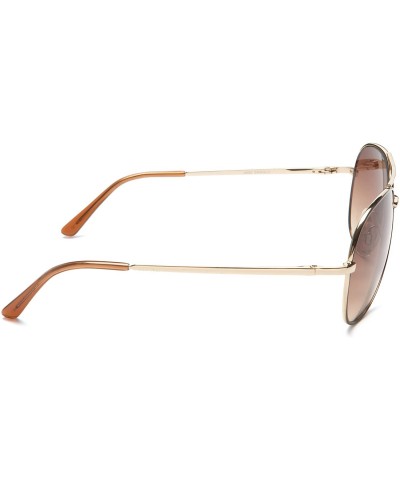 Aviator Women's A685 Aviator Sunglasses - 59 mm - Gold and Brown Frame/Gradient Brown Lens - C2113YJULUZ $123.01
