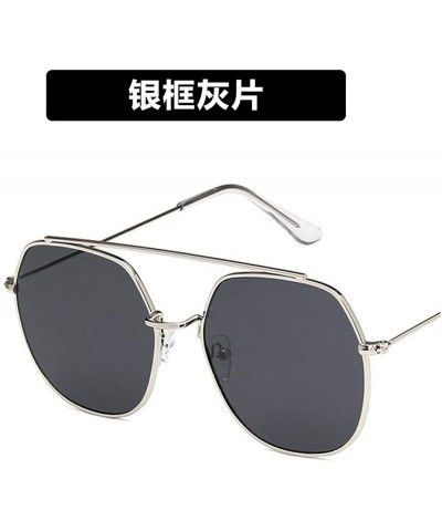 Round Women Sunglasses Retro Big Luxury Mirror Round Sun Glasses Metal Frame Vintage Oversized - 4 - CF198ZRI7RL $36.73